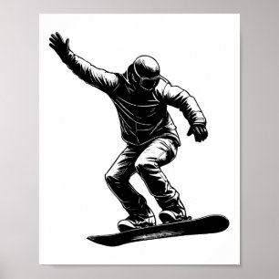 Strömmande filmer Snowboarder Art Poster