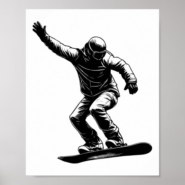 Strömmande filmer Snowboarder Art Poster (Framsidan)