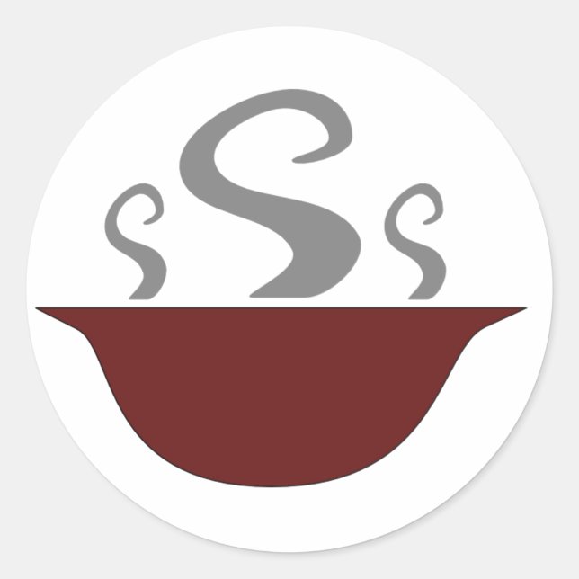 Strömmande Soppa-stift Runt Klistermärke (Framsida)