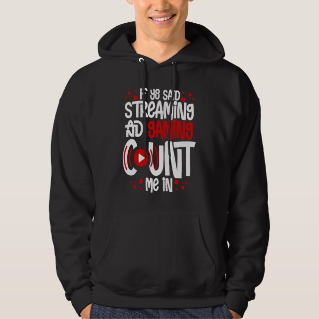 Strömmande Spelström Mikrofon för Online Video Hoodie (Framsida)