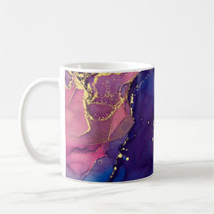 Strömmar av genomskinliga nyanser, snurrande metal kaffemugg