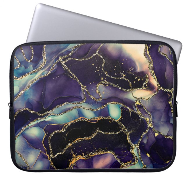Strömmar av genomskinliga nyanser, snurrande metal laptop fodral (Framsidan)