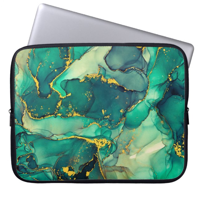 Strömmar av genomskinliga nyanser, snurrande metal laptop fodral (Framsidan)