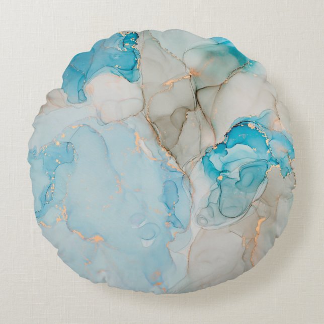 Strömmar av genomskinliga nyanser, snurrande metal rund kudde (Framsidan)