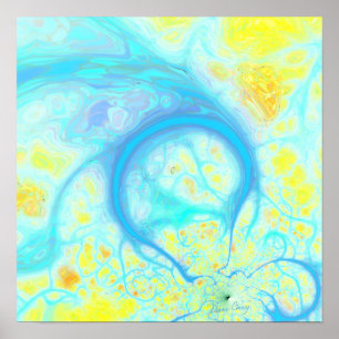 Strömmar av Joy - Cosmic Aqua & Lemon Poster