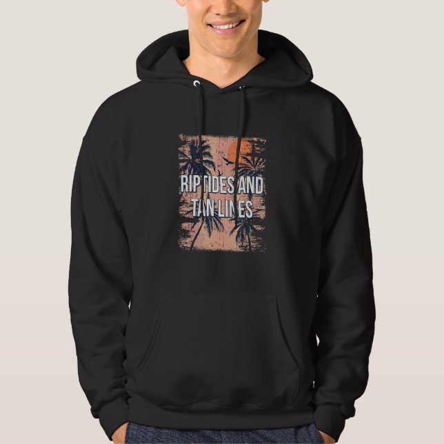 Strömmar Och Solbränna Strand Solbad Ocean Solbrän Hoodie (Framsida)