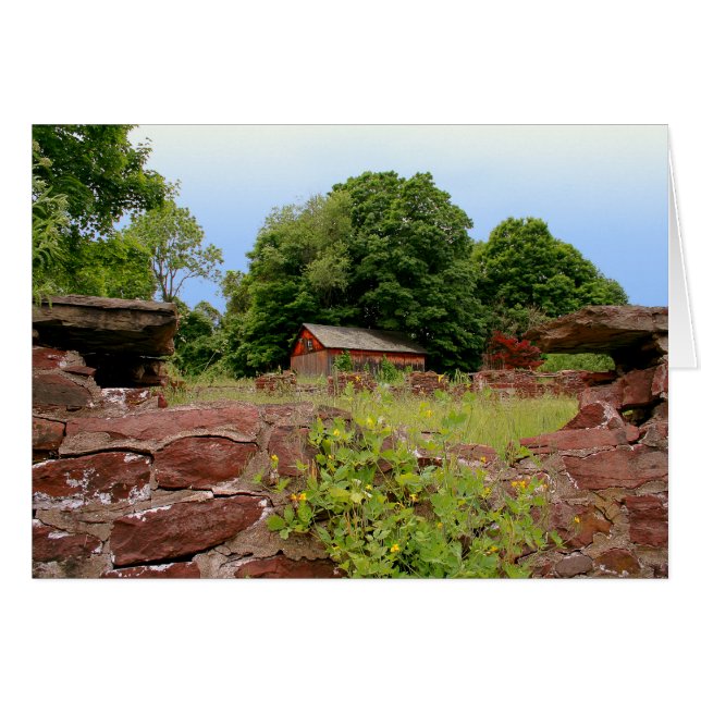 [Strömmarna] stenväggsuppsättning - valfritt Tillf Hälsningskort (Framsidan Horizontal)