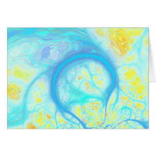 Strömmer av glädje - kosmisk Aqua & citronen Hälsningskort