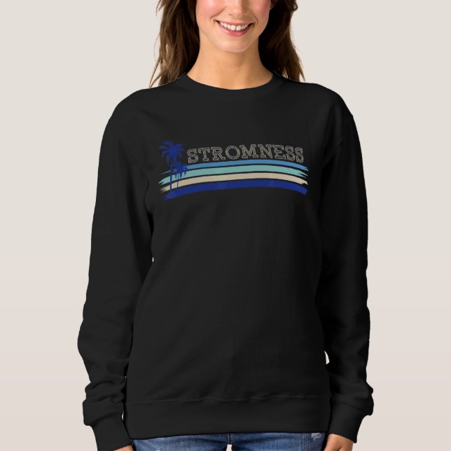 Stromness Orkney Seaside Holiday Retro Surf Palm T T Shirt (Framsida)