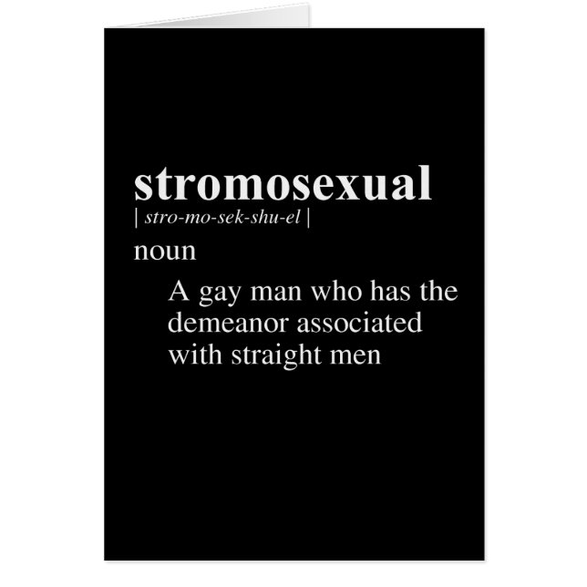 STROMOSEXUAL-DEFINITION HÄLSNINGSKORT (Framsidan)