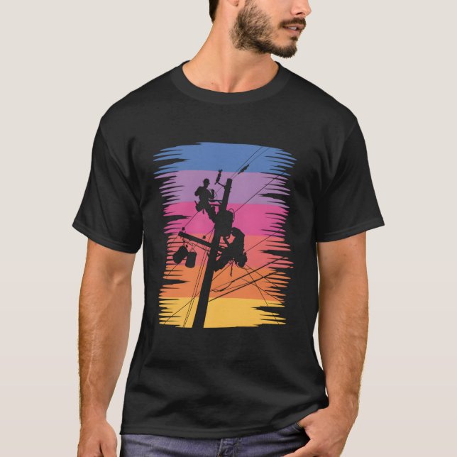 Strömpolkabellinje för nedtryckt linje t shirt (Framsida)