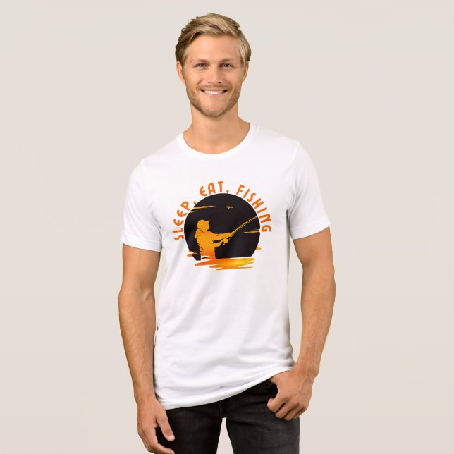 Strömsparläge, Ät, fiske T Shirt (Framsida Full)