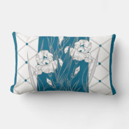 Strömsparläge Easy Iris Teal Grått White Lumbarkudde