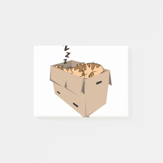 Strömsparläge för kattlåda Tecknad Dold Zzz-vilolä Post-it Block (Framsida)