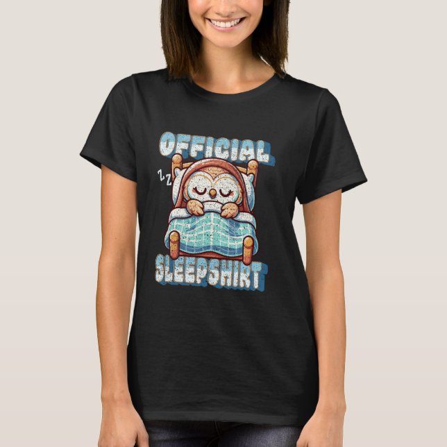 Strömsparläge i Officiellen Cute Uggla i viloläge T Shirt (Framsida)