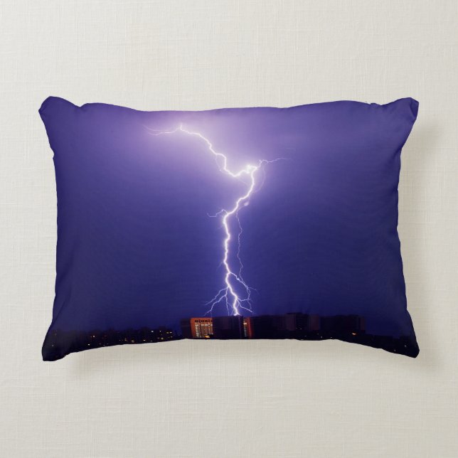 Strömsprång i stadsområden - dynamisk blixtström ö prydnadskudde (Framsidan)