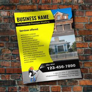 Strömtvättmaskinens tryck Tvättar Städning fotohus Flygblad