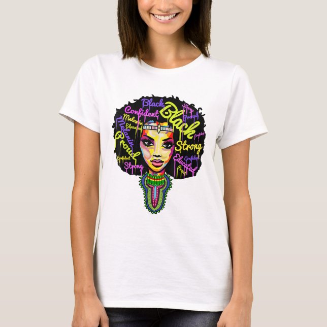 Strong African Queen for Women - Proud Black Histo T Shirt (Framsida)