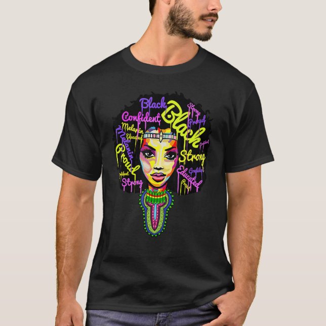 Strong African Queen for Women Proud Black History T Shirt (Framsida)