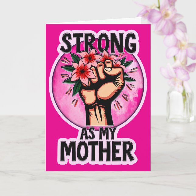 Strong as My Mother – Inspirational Mom Design Kort (Orkide)