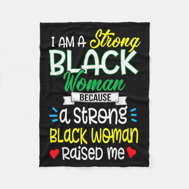Strong Black Woman Raised Me Girl Melanin Tee Chri Fleecefilt (Framsidan)