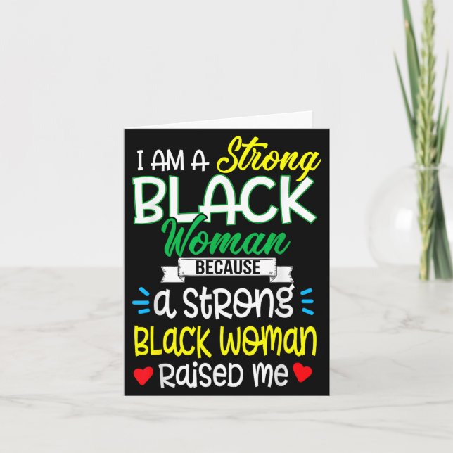 Strong Black Woman Raised Me Girl Melanin Tee Chri Kort (Framsida)