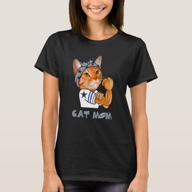 Strong Cat Mom For Cat  Mothers Day T Shirt (Framsida)