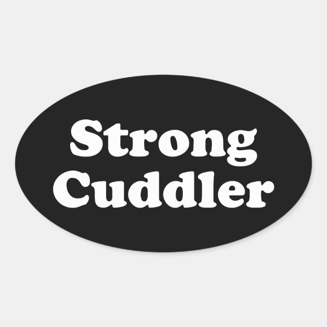 Strong Cuddler Ovalt Klistermärke (Framsida)