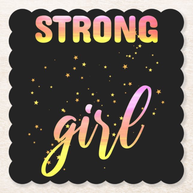 Strong Girl Pastel Star Underlägg Papper (Framsida)