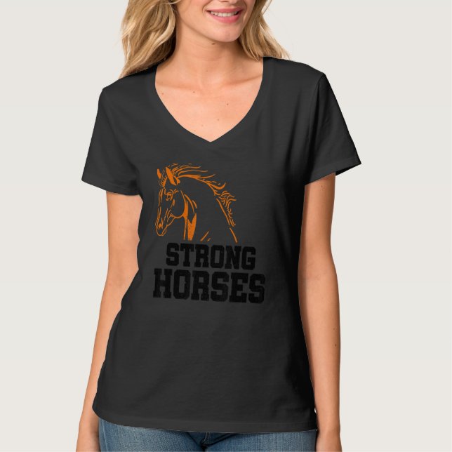 Strong Graphic Horse Lover Equestrian Rider Horses T Shirt (Framsida)