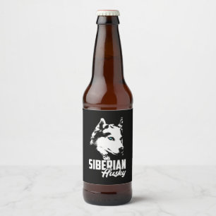 Strong Husky Siberian Ölflaska Etikett
