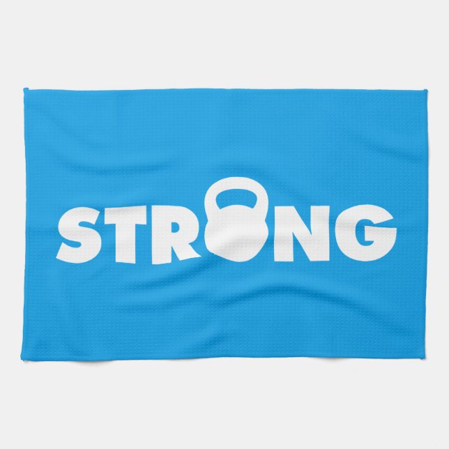 STRONG - Kettlebell Workout Motivational Kökshandduk (Horisontell)