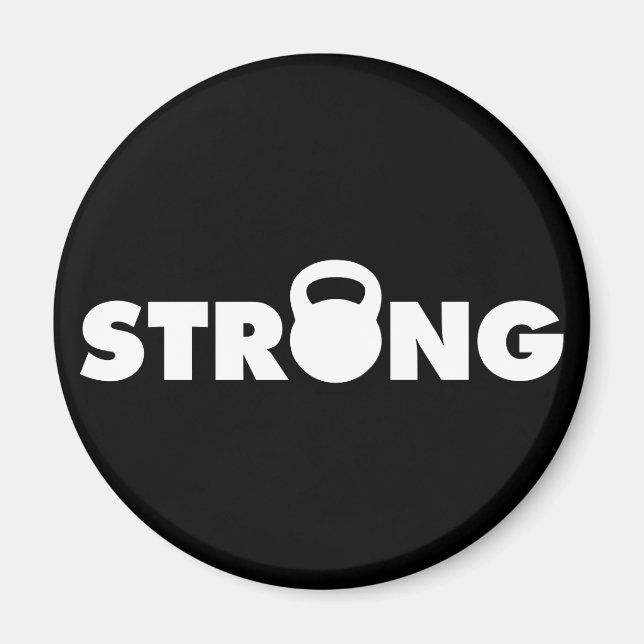 STRONG - Kettlebell Workout Motivational Magnet (Framsidan)