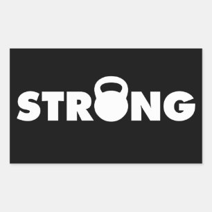 STRONG - Kettlebell Workout Motivational Rektangulärt Klistermärke