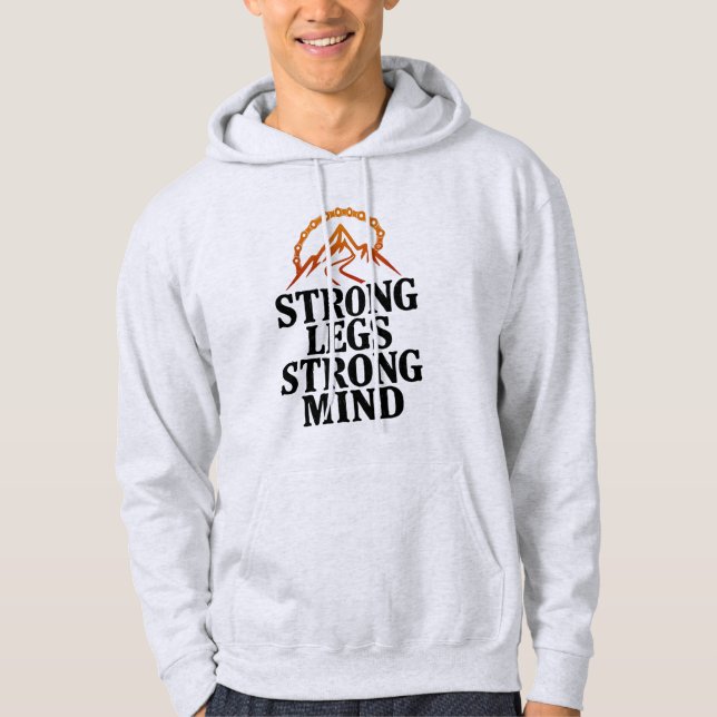 Strong Legs Strong Mind Cycling Hoodie (Framsida)