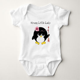 Strong Little Dam Cute Penguin Baby Bodydräkt T Shirt