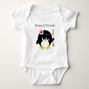 Strong Little Dam Cute Penguin Baby Bodydräkt T Shirt