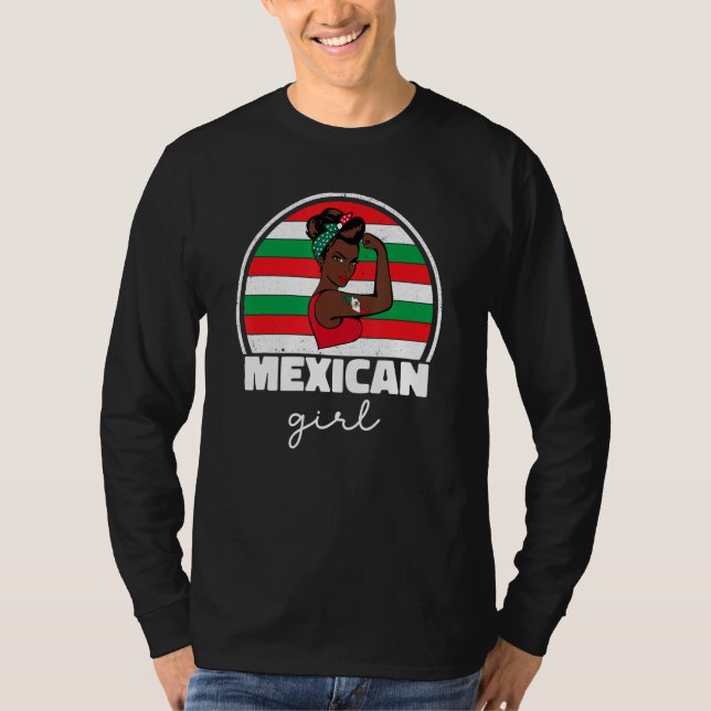 Strong Mexican Girl For Women Mexicana Mexico Flag T Shirt (Framsida)