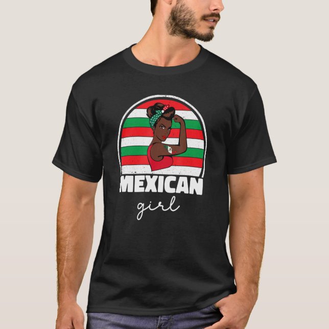 Strong Mexican Girl For Women Mexicana Mexico Flag T Shirt (Framsida)