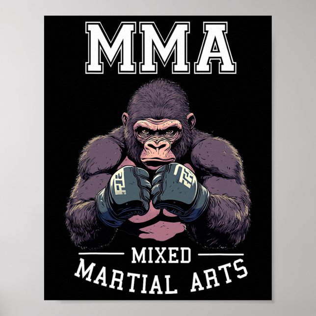 Strong Mma Gorilla - Boxing Cage Fighting Poster (Framsidan)