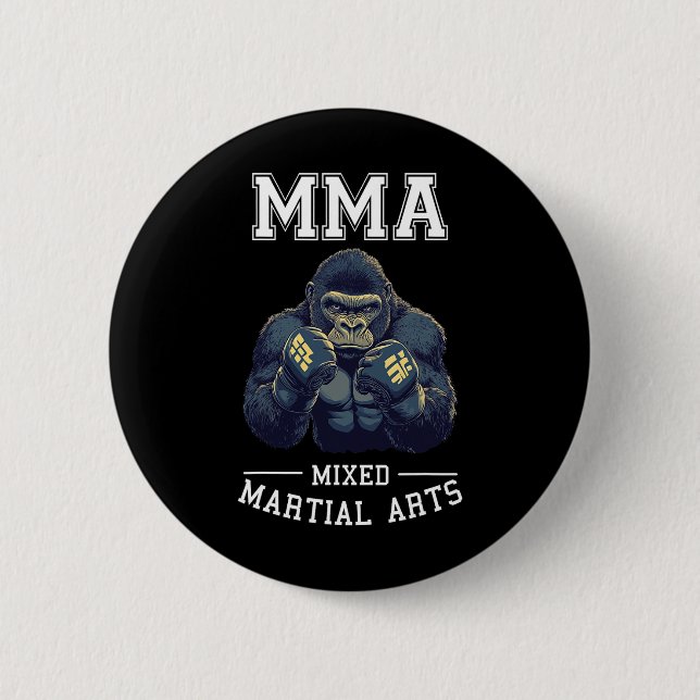 Strong Mma Gorilla - Thai Boxing Cage Fighting Knapp (Framsida)