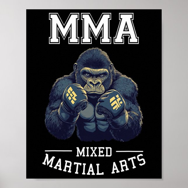 Strong Mma Gorilla - Thai Boxing Cage Fighting Poster (Framsidan)