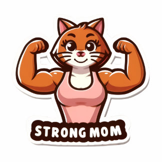 Strong Mom Gym Cat Fitness Sweatshirt T Shirt