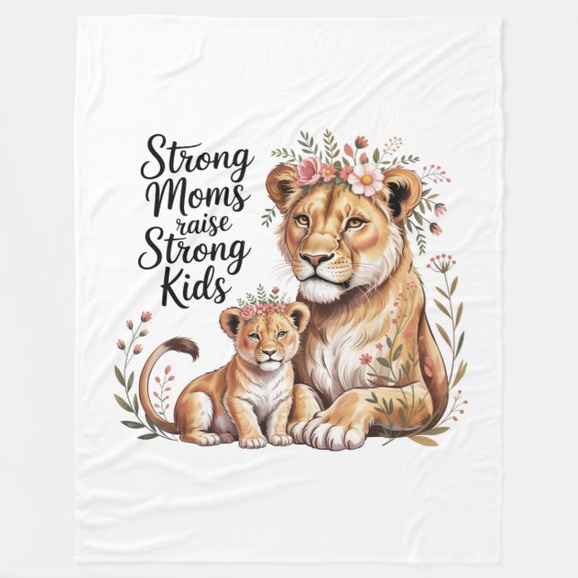 Strong Moms Raise Strong Kids Fleecefilt (Framsidan)