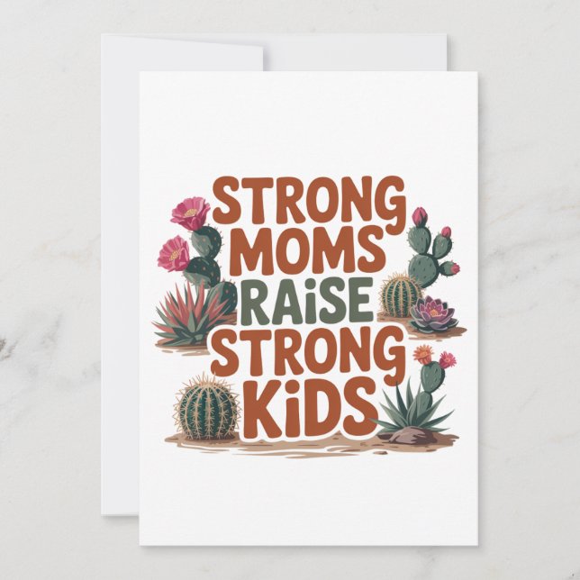 Strong Moms Raise Strong Kids Inbjudningar (Framsida)