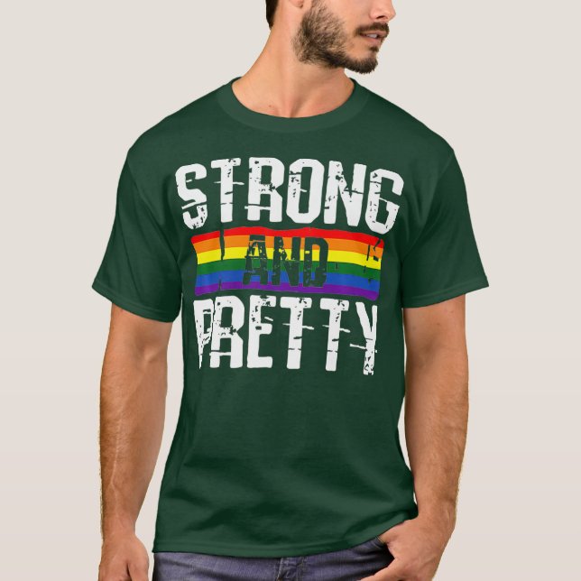 Strong och Söt Gay pride-grammen lyft T Shirt (Framsida)