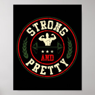 Strong och Söt Gym Workout Bodybuilding Barbell Poster