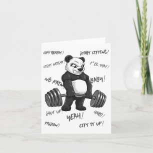 Strong Panda Deadlift Shirt Man Bodybuilding der B Kort