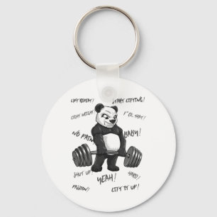 Strong Panda Deadlift Shirt Man Bodybuilding der B Nyckelring