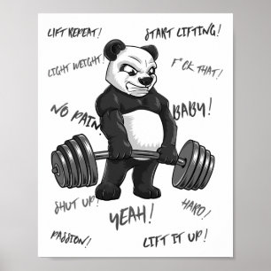 Strong Panda Deadlift Shirt Man Bodybuilding der B Poster